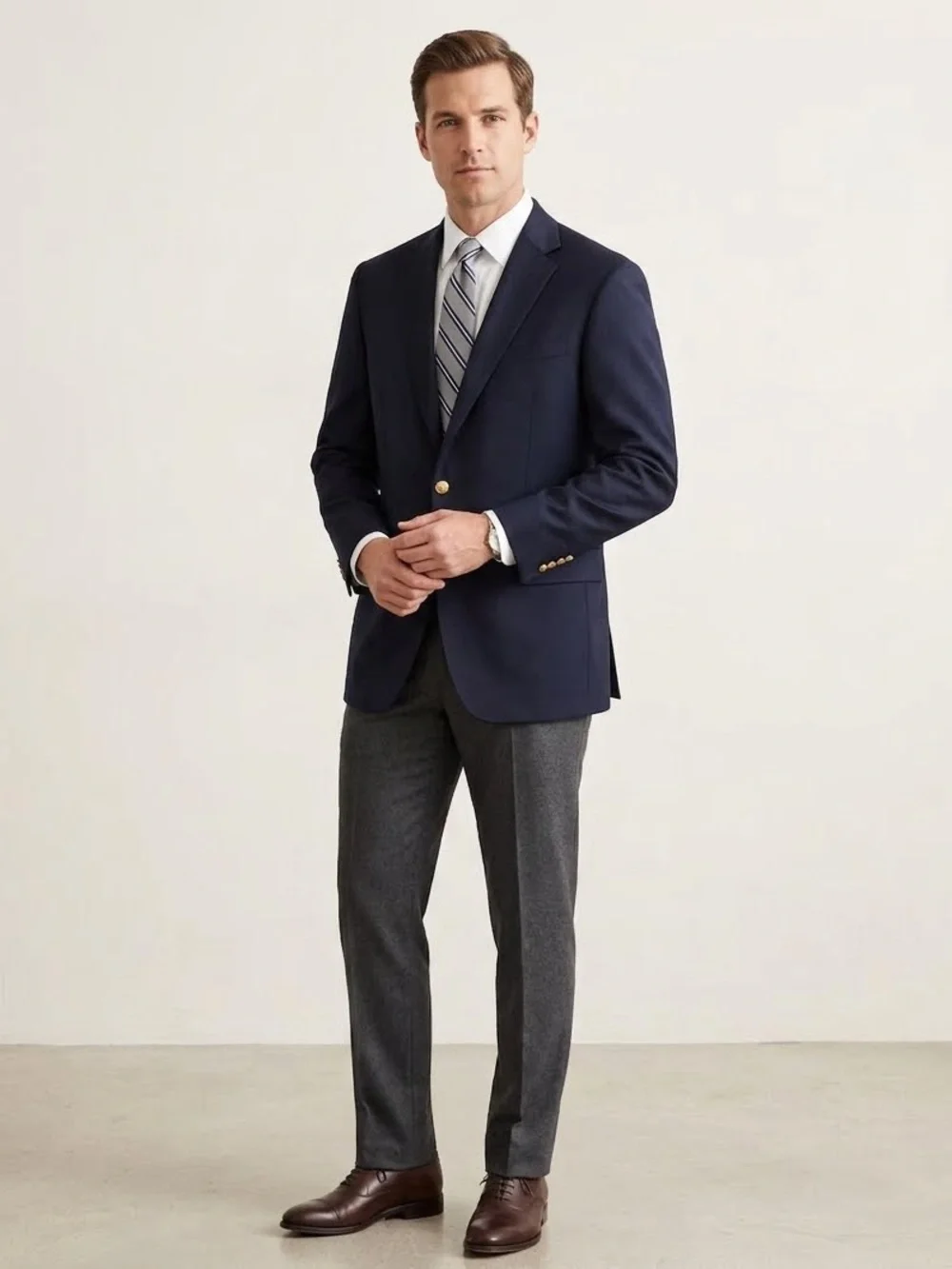 Brooks Brothers Explorer Madison Fit Navy Wool Blazer 46R Two Button Sports Coat